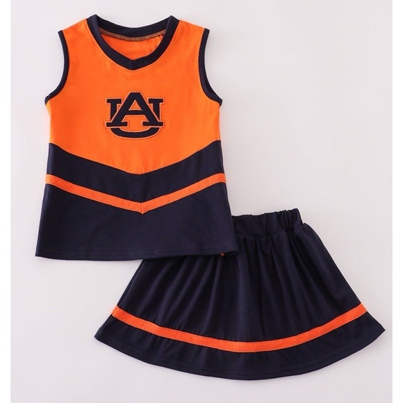 Auburn University Team Outfit Cheerleader Skirt Skort Set Girl's Size 8 New - Picture 1 of 4